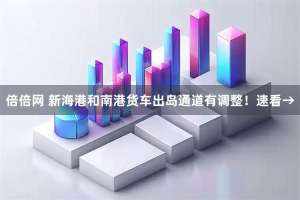 倍倍网 新海港和南港货车出岛通道有调整！速看→
