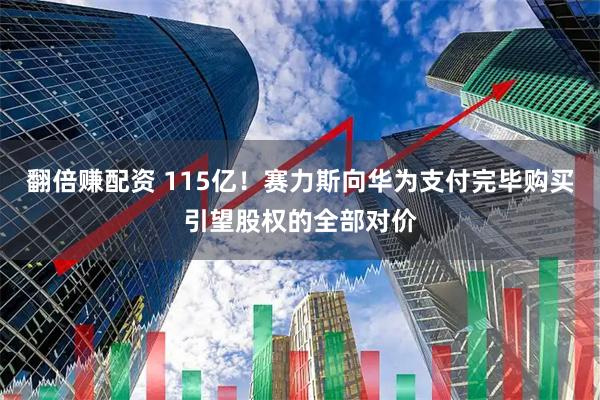 翻倍赚配资 115亿！赛力斯向华为支付完毕购买引望股权的全部对价