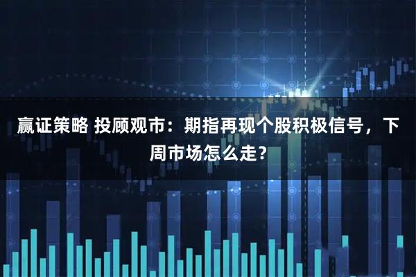 赢证策略 投顾观市：期指再现个股积极信号，下周市场怎么走？